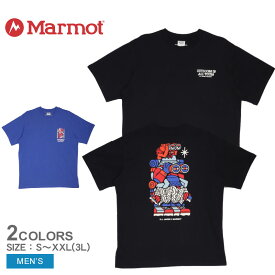 マーモット 半袖Tシャツ メンズ MARMOT DJ JAVIER HVWT TEE SS ウエア トップス クルーネック ブランド カジュアル スポーツ ロゴ アウトドア プリント 半袖 おしゃれ コラボ DJ JAVIER グラフィック イラスト バックプリント ブラック 黒