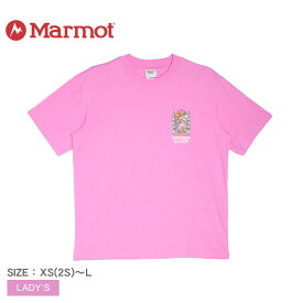 マーモット 半袖Tシャツ レディース MARMOT HEAVYWEIGHT SHORT-SLEEVE T-SHIRT ウエア トップス クルーネック ブランド カジュアル スポーツ ロゴ アウトドア プリント 半袖 おしゃれ コラボ ピンク M14176