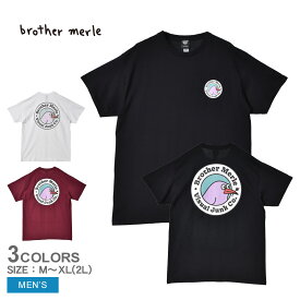 《スーパーSALEで使えるクーポン配布》【ゆうパケット配送】 ブラザー マール Tシャツ メンズ BROTHER MERLE バード ロゴ S/S 半袖 ロゴ プリント ワンポイント ストリート スケーター ブランド カジュアル トップス ウェア おしゃれ カットソー スケーターブランド レッド