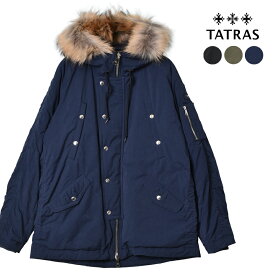 《今だけ！全品ポイントアップ中》タトラス アウター メンズ TATRAS リライ ダウン ジャケット フライトジャケット オーバーサイズ ブランド シンプル カジュアル 上着 防寒 旅行 ミリタリー ロゴ ギフト プレゼント ブラック 黒 カーキ ネイビー MTAT21A4768-D LILAI