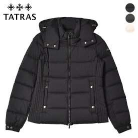 《今だけ！店内全品ポイントUP》タトラス ダウンジャケット レディース TATRAS ミレル アウター ダウン フェザー ブランド シンプル ミドル クラシック ミドル丈 はっ水 フード きれいめ 上着 防寒性 防寒 保温 通勤 おしゃれ グレー ブラック 黒 ホワイト 白