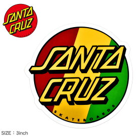 《今だけ！全品ポイントアップ中》【ゆうパケット配送】サンタクルーズ ステッカー SANTA CRUZ RASTA DOT STICKER 3IN メンズ レディース イエロー レッド グリーン 88281292 ロゴ シール スケートボード スケボー スポーツ アウトドア ストリート デッキ ヘルメット