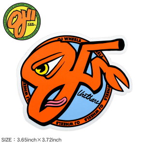 【ネコポス配送】オージェー ステッカー OJ AXEL CRUSHER MYLAR STICKER 3.65IN×3.72IN オレンジ 88281762 シール スーツケース パソコン PC ロゴ カスタム スケボー スケートボード スポーツ ストリート 雑