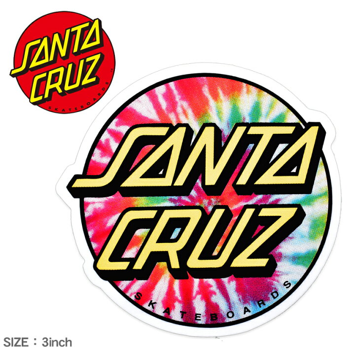 楽天市場 限定クーポン配布 ゆうパケット配送 サンタ クルーズ ステッカー Santa Cruz Tie Dye Dot 3in ロゴ スケートボード ボード スケボー スポーツ アウトドア タイヤ ストリート 定番 雑貨 おしゃれ マルチ 1459 Via Torino インポートブランド