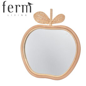 《限定クーポン配布》ファーム リビング 鏡 ferm LIVING Apple Mirror ミラー かがみ 壁掛け 立て掛け ラタン 北欧 北欧雑貨 雑貨 インテリア ハンドメイド ナチュラル オシャレ かわいい おしゃれ 生活 りんご リンゴ フルーツ 果物 ベージュ ブラウン 茶