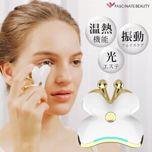 美顔器 美顔ローラー 温熱 振動 光エステ 赤色 青色 LEDライト 目元 鼻 おでこ デコルテ 顔 リフトアップ 美容ローラー ポータブル 小型 持ち運び フェイスローラー スキンケア 蝶々 おしゃれ