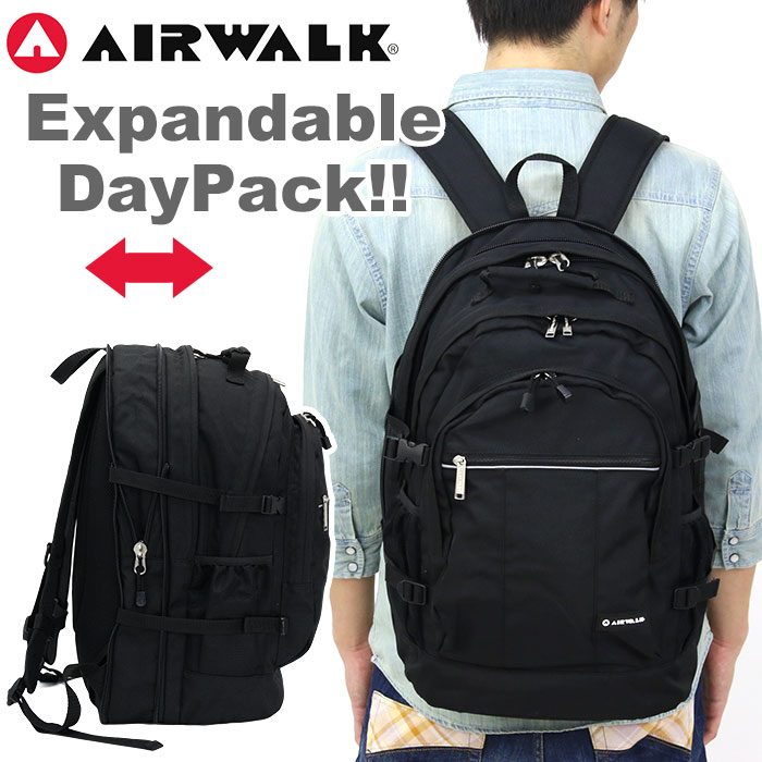 エアウォーク AIRWALK バックパック リュック 送料無料 リュックサック バックパック デイパック 黒リュック でかリュック 大容量 通学 通勤  メンズ レディース A1553010 | バッグ スーツケース のビアッジョ
