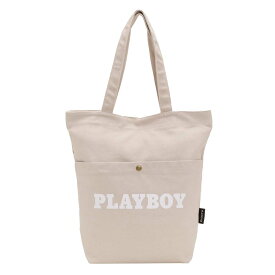 トートバッグ PLAYBOY プレイボーイ ポケットトート バッグ ベーシック コットン キャンバス 綿 綿 A4 B4 バッグ メンズ 男性 男の子 通学 通勤 旅行 おしゃれ 人気 シンプル