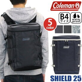 Coleman コールマン リュック 【 認定販売店 】 25L 正規品 SHIELD25 シールド25 かばん リュックサック 男子 女子 メンズ レディース 通学 通勤 B4 A4 はっ水 撥水加工 タブレットPC収納 通学 スクエア ボックス バッグ かばん スポーツ 丈夫 部活