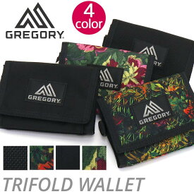 財布 メンズ GREGORY グレゴリー 三つ折り ウォレット WALLET 正規品 ミニウォレット ベルクロ 人気 ロゴ レディース 男女兼用 ブラック カジュアル 旅行 トライフォールド ワレット TRIFOLD WALLET