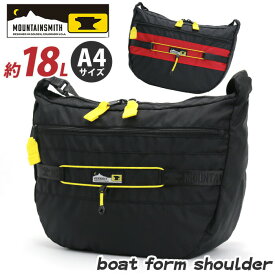 MOUNTAINSMITH マウンテンスミス ショルダーバッグ 舟形ショルダー ショルダー 斜めがけ 肩掛け メンズ バッグ 約18L A4 おしゃれ 人気 かっこいい 大きめ 多収納 通勤 通学 大人 学生 黒 ブラック レッド 赤 boat form shoulder landscape MSCC-0005