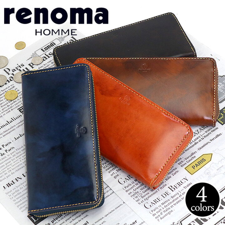 楽天市場】財布 メンズ renoma レノマ 長財布 正規品 ラウンド 