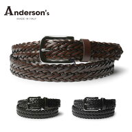アンダーソンズ ベルト メッシュベルト 牛革 イタリア製 紳士用 メンズ ギフト プレゼント Anderson's A0…