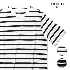 チルコロ Tシャツ ボーダー クルーネック 春夏 ストライプ コットン100% CIRCOLO1901 メンズ【送料無料】【レビュー】】