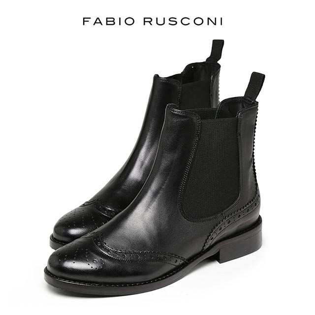 セール激安商品 ファビオルスコーニ　ショートブーツ　黒 ブーツ