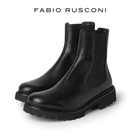 ファビオルスコーニ ブーツ サイドゴア ショートブーツ イタリア製 FABIO RUSCONI F-6247 ファビオ ルスコーニ ミドルブーツ ビブラムソール 厚底 革靴 レディース 小さいサイズ 大きいサイズ 39【送料無料】 シューズ