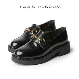 ファビオルスコーニ ローファー ビットローファー ラバーソール 厚底 FABIO RUSCONI AR6471 グロスレザー イタリア製 革靴 ファビオ ルスコーニ レディース 小さいサイズ 大きいサイズ 39【返品不可】