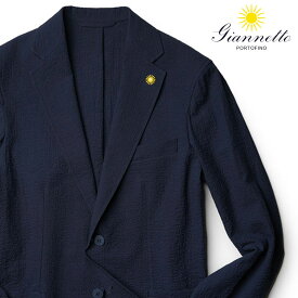 ジャンネット ジャケット シャツジャケット 2024SS 春夏 クレープ 楊柳 コットン シアサッカー Giannetto CORALLO JACKET イタリア製 メンズ【送料無料】【レビュー】