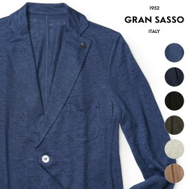 グランサッソ ジャケット カーディガン カットソー GRAN SASSO リネン ジャージー ニットジャケット イタリア製 メンズ【返品不可】