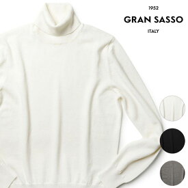 グランサッソ ニット カシミヤ タートルネック ハイゲージ 12ゲージ 薄手 GRAN SASSO 秋冬 イタリア製 メンズ【レビュー】