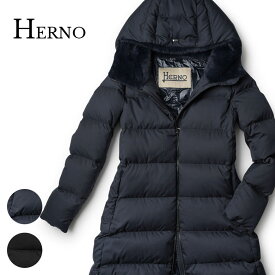 ヘルノ ダウン レディース ダウンコート 2025AW 秋冬 ハーフコート エコファー フード HERNO PI001948D 12414Z コート ミドル丈 ロング丈 アウター ブランド 売れ筋【レビュー】