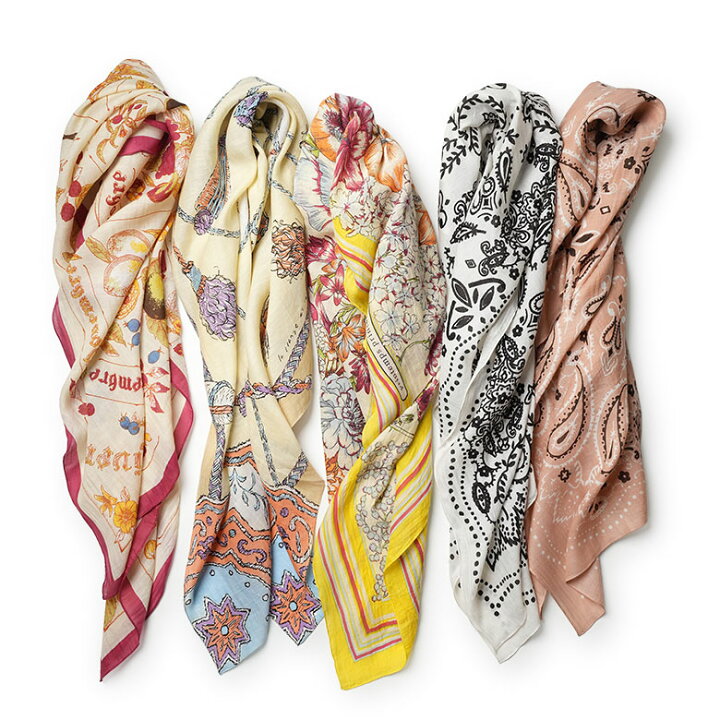 楽天市場】マニプリ ストール スカーフ コットン シルク 120cm×120cm  