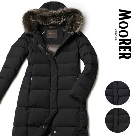 ムーレー ダウン レディース ダウンコート 2025AW 秋冬 ザガラ ロングコート MOORER ZAGARA-KN フォックス ファー付き フード付き イタリア製【レビュー】