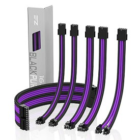 EZDIY-FAB 電源特別拡張スリーブモジュラケーブル+櫛 - 黒紫色