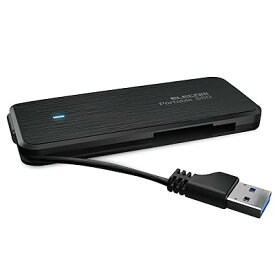 エレコム ポータブルSSD 1TB USB3.2(Gen1) PS5/PS4(メーカー動作確認済) ケーブル収納 データ復旧サービスLite付 ブラック ESD-ECA1000GBKR