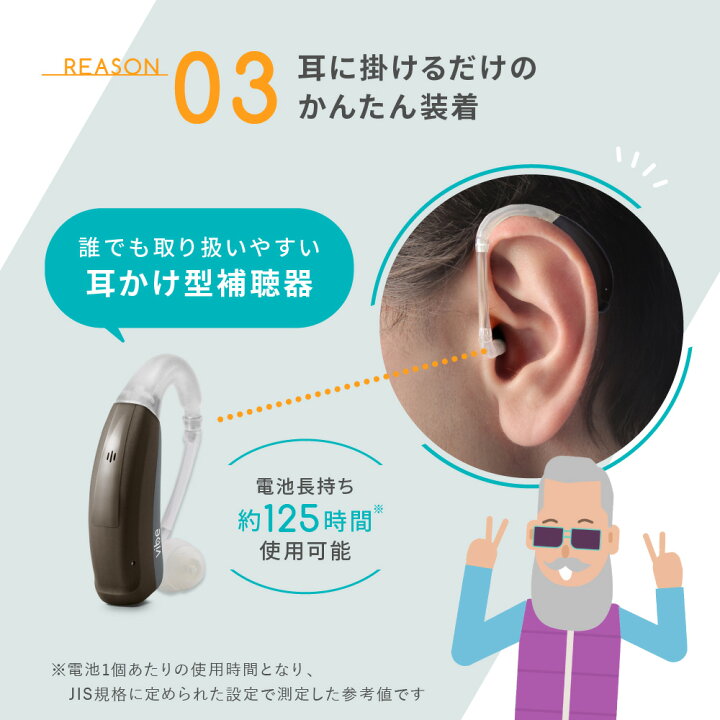 楽天市場】ヴィーブ エス8 補聴器 両耳兼用 【電池6粒付】 スリム  