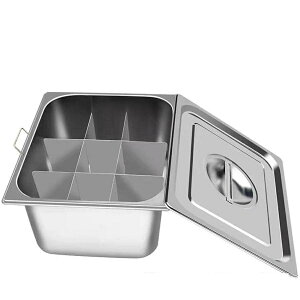 おでん鍋 IH対応 角 仕切り鍋 業務用 家庭用 両手鍋 ステンレス鋼 中華火鍋 卓上鍋 直火対応 蓋/仕切り付 関東煮 しゃぶしゃぶ鍋 (おでん鍋ハンドル付き+蓋+仕切