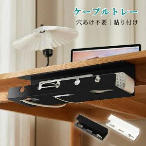 ケーブルトレー デスク下 配線 整理 穴あけ不要 貼り付け 電源タップホルダー コード収納 まとめる コンセント収納 ケーブルラック 机の下 オフィス 家庭用 電源タップ 隠し デスク ケーブ