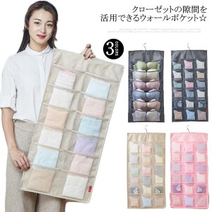 24ポッケト 洗える ウォールポケット 透明 吊り下げ収納 ウォールポケット 下着収納 ブラの型崩れ防止 大容量 北欧 メッシュ ハンガー式 クリア おしゃれ クローゼット 壁掛け収納 収納ポケ