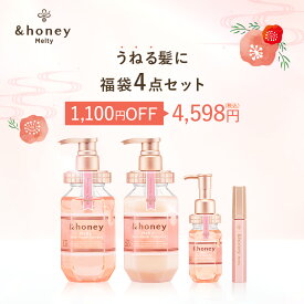 ＼1,100円OFF／2026福袋【公式】アンドハニー メルティ 4点セット シャンプー トリートメント ヘアオイル マトメイクスティック 福袋 ライン使い【 セット】 送料無料 うねり くせ毛 ハチミツ オーガニック アルガンオイル ギフト プレゼント