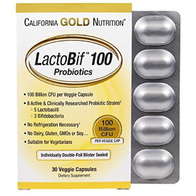 CALIFORNIA GOLD NUTRITION LACTOBIF プロバイオティクス 1000億個 植物性カプセル30錠