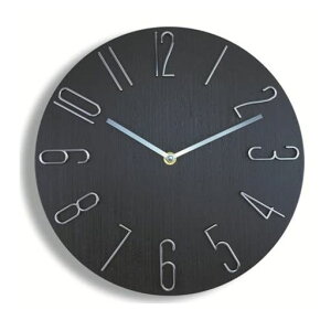 壁掛け時計ブラック掛け時計静音アナログ時計木目調ダイヤルアンティーク北欧おしゃれかわいい