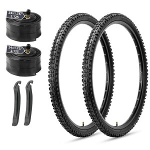 MOHEGIA2本セット20x1.95インチ自転車タイヤ:マウンテンバイク交換タイヤ50-406-パンク防止折りたたみ式MTBオフロードバイクに対応-米式チューブレバー付き
