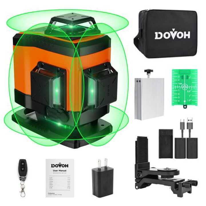 楽天市場】DOVOH グリーンレーザー墨出し器 4X360° 16ライン レーザー 
