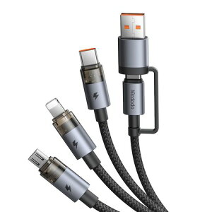 Mcdodo 2in3 �}���[�d�P�[�u�� USB-A/USB-C to USB-C&Light-ning&Micro USB�P�[�u�� PD�Ή� (100W CtoC) (36W CtoL) LED���C�g�t�� �����f�U�C�� ���C�g�j���O�R�[�h