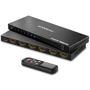 AVIDGRAM HDMI 2.1 �X�C�b�` 5 �C�� 1 �ؑ֊� 8K 60Hz 4K 120Hz �����Z���N�^�[ �n�u IR �����R���t�� 48Gbps Xbox Series X PS5 PS4 Pro UHD TV ���j�^�[ �v���W�F�N�^�[�Ή�
