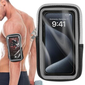 Lurroseスマホアームバンドランニングスマホ入れ4-6.8インチユニバーサルアームポーチ防水通気性調整可能電話バッグキーとコインホルダーMP3プレーヤーアームバンドランニング用アウトド…