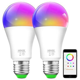 HEKEE LEDスマート電球 E26口金 100W形相当(12W) 1520LM ALEXA 対応 RGBWW 電球色2700K 1600万色 間接照明 (2個パック)