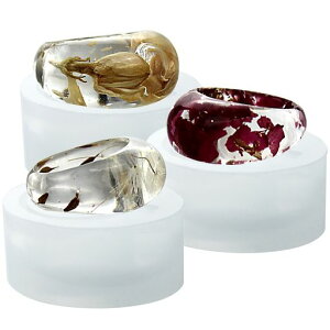 FUNSHOWCASEレジンシリコンモールドリング指輪宝石エポキシ樹脂ペンダントキーチェンジュエリーパーツポリマー粘土17mm16.6mm16mm日本指輪サイズ9号10号11号