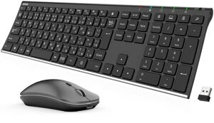 Arteck 2.4G�������C�����X �L�[�{�[�h �}�E�X �Z�b�g �y�� ���^ Type-C �[�d�� �t���T�C�Y �L�[�{�[�h �R���s���[�^�[�A�f�X�N�g�b�v�APC�A���b�v�g�b�v�AWindows 11/10/8/7�Ƃ̌���������