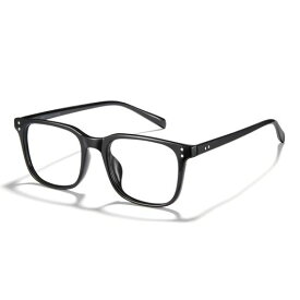 [CYXUS] シクサズ ブルーライトカットメガネ (透明レンズ) TR90 超軽量 PCメガネ UVカット 紫外線カット パソコン用メガネ 原宿眼鏡 ファッション(ブラック)