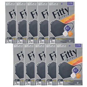 【まとめ買い】フィッティスタイルフィットプラス立体ダークグレーやや大きめ7枚入10個セット