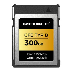 RENICE CFEXPRESS TYPE B 300GB メモリーカード 持続読み出し速度1750MB/S 持続書き込み速度1700MB/S 未加工 8K、12Kビデオ録画 コンパクトフラッシュ タイプB PSLCシリーズ