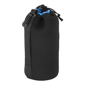 PATIKIL カメラレンズバッグ 10 X 25CM 巾着レンズポーチ 厚い保護付き ネオプレンレンズケース デジタル一眼レフカメラレンズ 水 コーヒーカップ用 ブラック ブルー