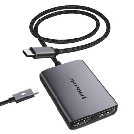 MST HDMI デュアルモニター 拡張 MAC OS向けマルチストリームトランスポート LEMORELE 3 IN 1 USB C ハブ 【2 HDMI ポート+USB-C PD充電ポート】USB C HDMI 変換アダプター デュアル MST