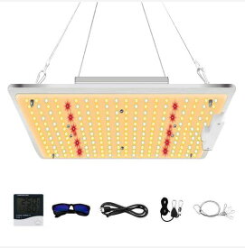 AOKYOUNG 植物育成ライト LED光合成ライト 1000W OSRAM 2835 SMD ライトチップ フルスペクトル 光補足 調光可能 3000K 5000K IR 超薄型 観葉植物 室内栽培照明用 温度湿度計 眼鏡付き(日本標準プラグ )